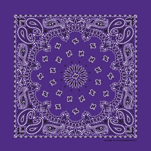 USA Made 100% Cotton Paisley Bandanas 22"X22" Purple Adults, Kids, Dogs, Crafts - Picture 1 of 1